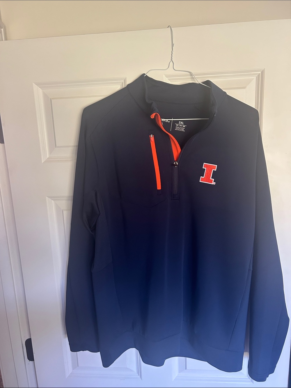 Antigua Navy Performance Quarter-Zip with Orange Trim and 'I' Logo